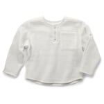 Kinder-Henley-Shirt Musselin Weiß