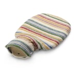 Hot water bottle with merino wool cover striped