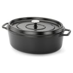 Stegeso i støbejern, emaljeret, oval