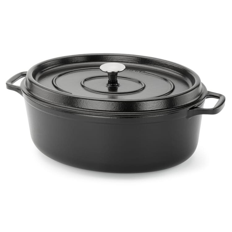 Stegeso i støbejern, emaljeret, oval