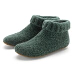 Ladies knitted slipper Green melange