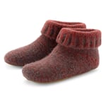 Ladies knitted slipper Red Melange