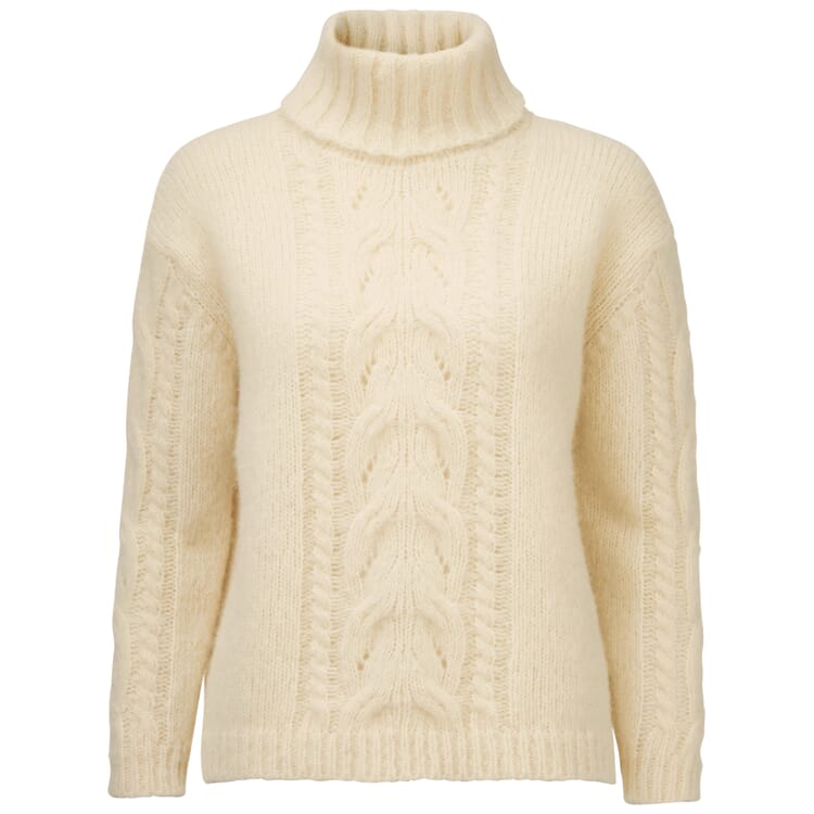 Ladies turtleneck sweater, White