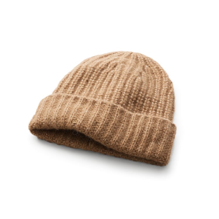 Ladies knitted hat, Camel