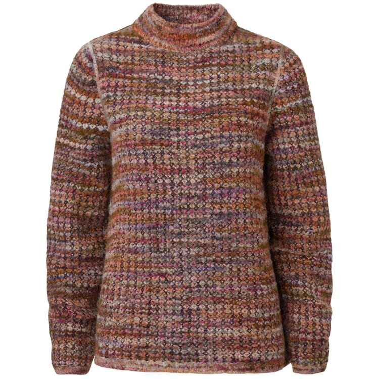 Ladies reversible sweater alpaca, Pink-Braun