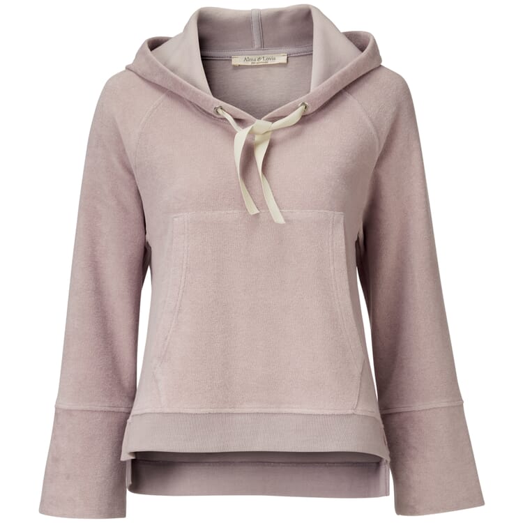 Ladies Velour Hoodie, Light beige