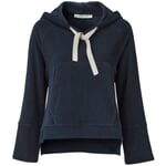 Damen-Velours-Hoodie Dunkelblau