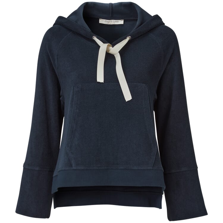 Ladies Velour Hoodie, Dark blue