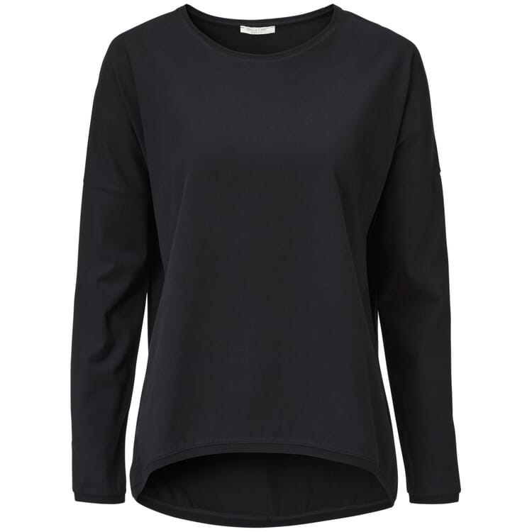 Pull-over tricoté en coton pour femme, Noir