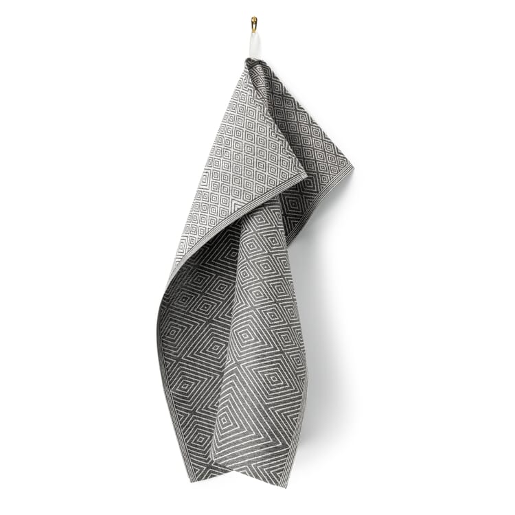 Linen tea towel rhombus, Gray