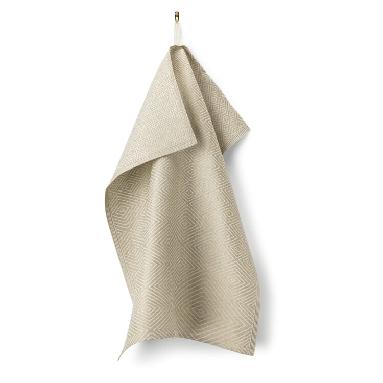 Linen tea towel rhombus, Natural