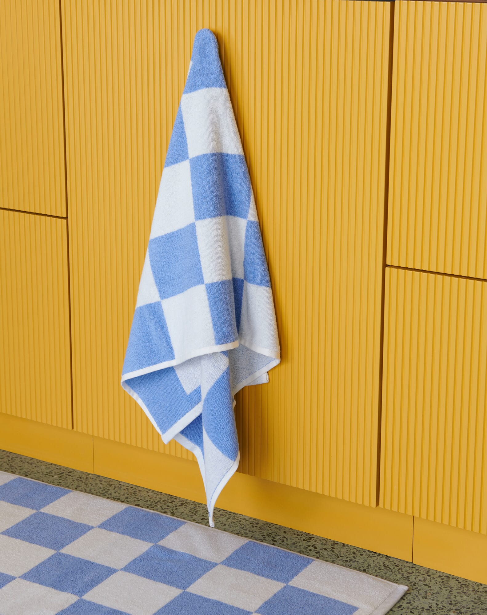 | Bath Check, Blue towel Manufactum