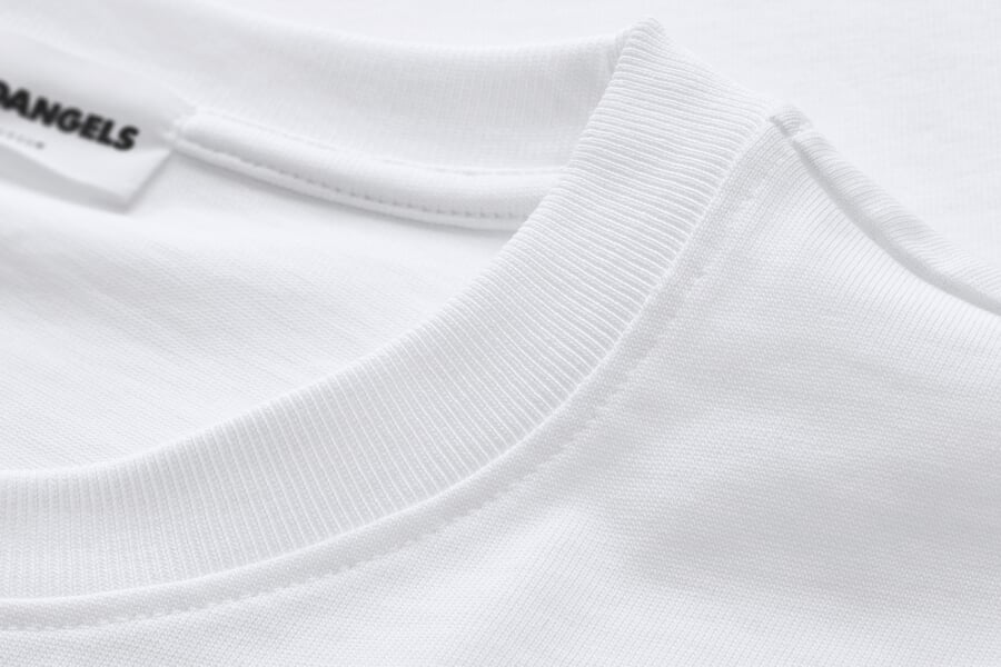Mens T-shirt Cotton White, close-up