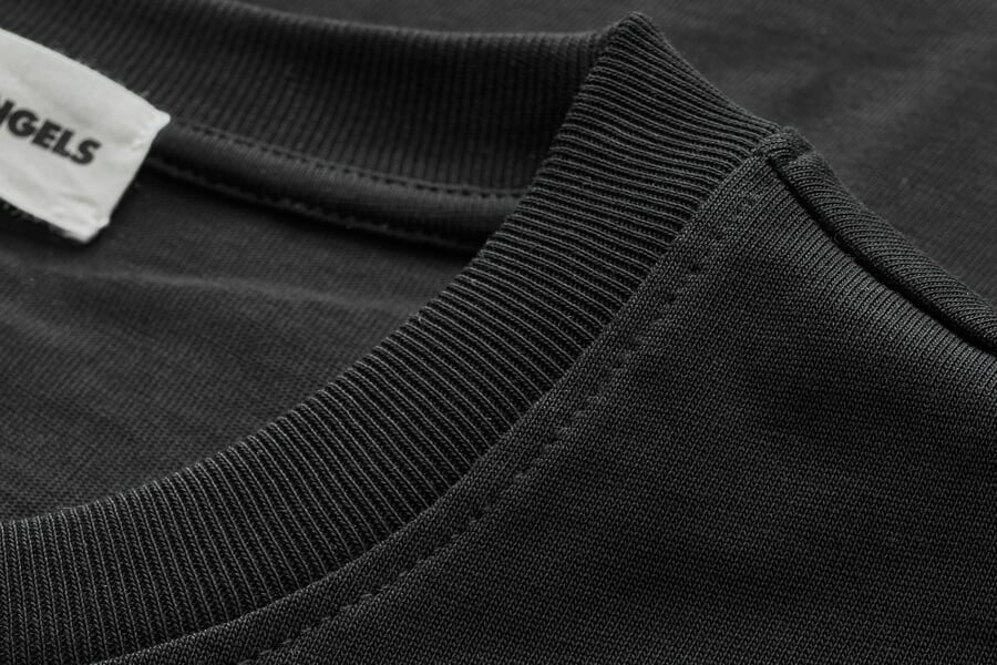 Herren T-Shirt Baumwolle Schwarz, Detailsicht