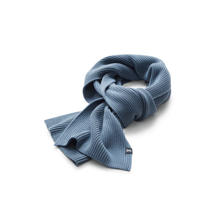 Knitted scarf unisex, Medium blue