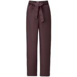 Pantalon femme ceinture à nouer Aubergine