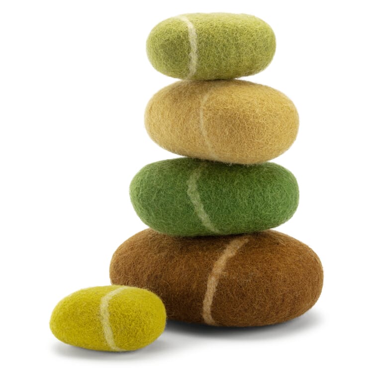 Balancing game felt stones, Green