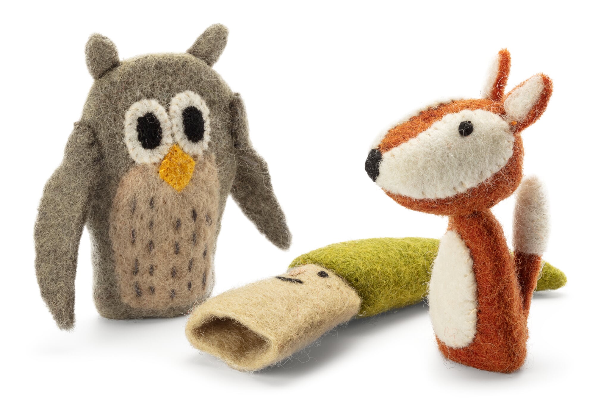 Handgemachte Filz-Fingerpuppe Fuchs – Aus 100% Wolle, Fair Gehandelt Aus Nepal, Maße 10x4x3 Cm – Kreatives Spielzeug Für Groß & Klein