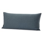 Taie d'oreiller en flanelle à carreaux tissés Bleu 40 × 80 cm