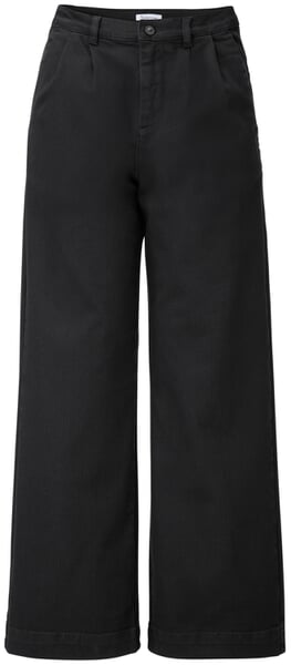 Damen-Bundfaltenhose Schwarz