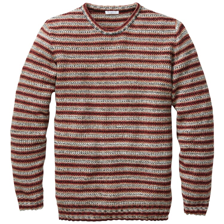 Mens Knit Sweater, Red-Black
