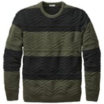 Men sweater block stripes Green-Black