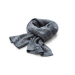 Mens rib knit scarf Medium blue
