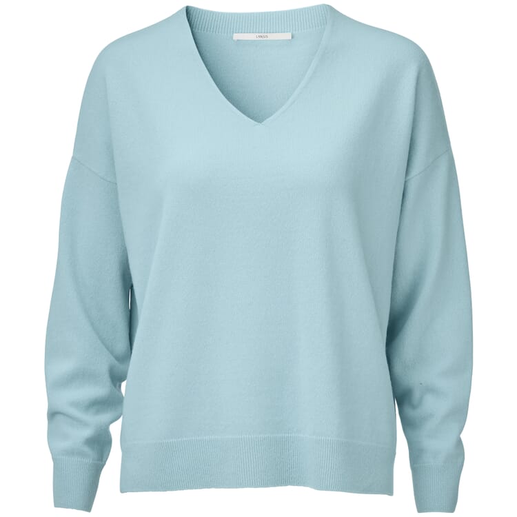 Dames Sweater V-Hals, Bleu