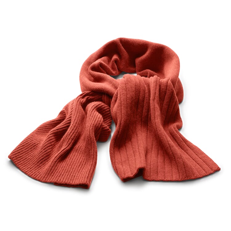 Ladies knitted scarf, Dark orange