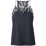 Damentop mit Spitze Blauschwarz