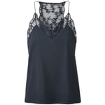 Ladies top with lace Blue-black