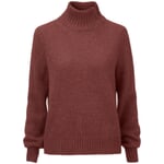 Ladies sweater stand up collar Braunred