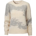 Ladies sweater intarsia White-Grey Orange