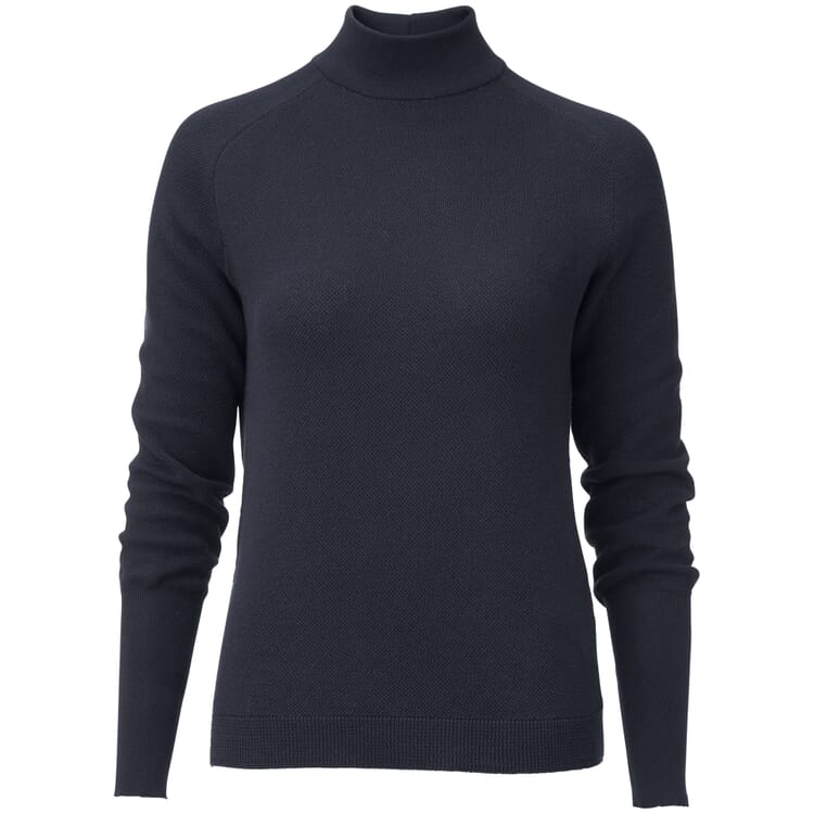 Ladies knit sweater, Blue-black