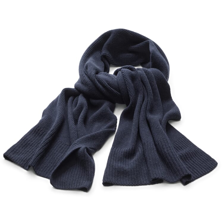 Ladies scarf merino wool, Dark blue