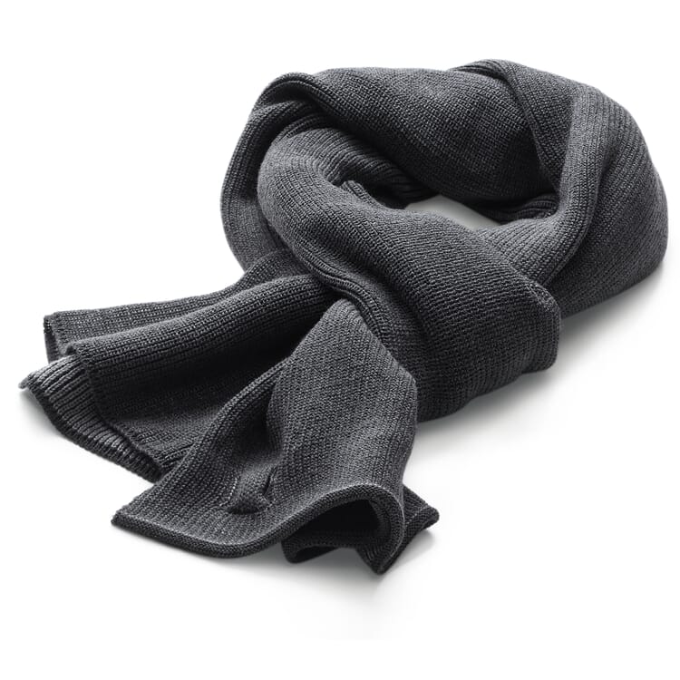 Men ribbed scarf, Gray light gray