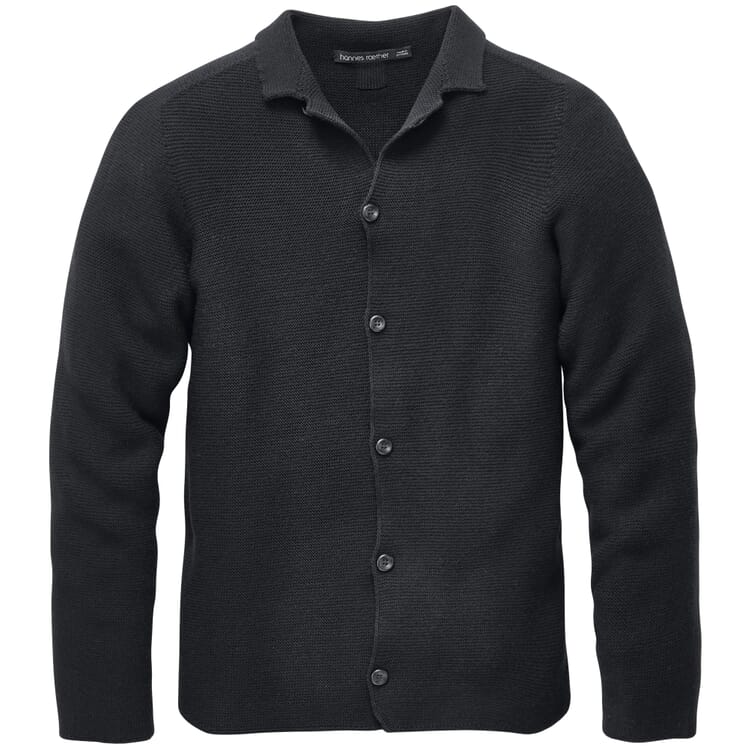 Cardigan med knapper til mænd, Sort
