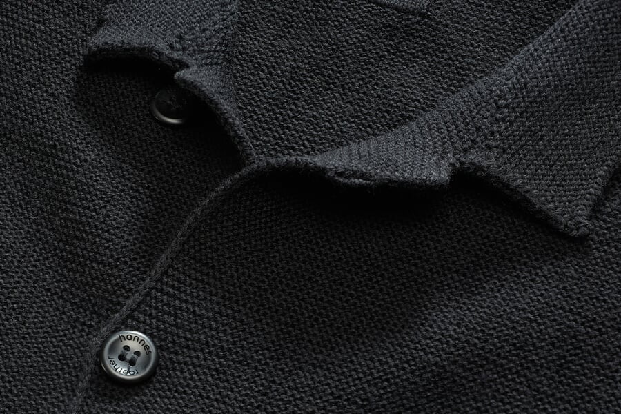 Veste en tricot pour hommes boutonnée Noir, vue détaillée
