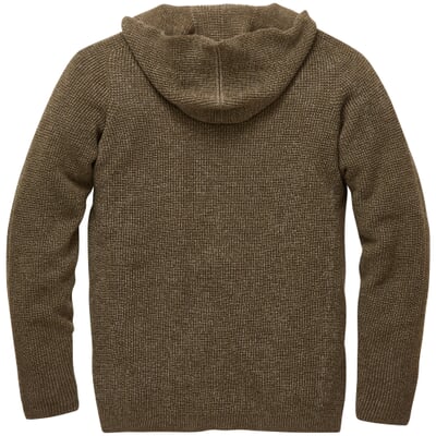Herren-Strickhoodie, Braunmelange Manufactum