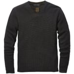 Men sweater V-neck Blue-Braun