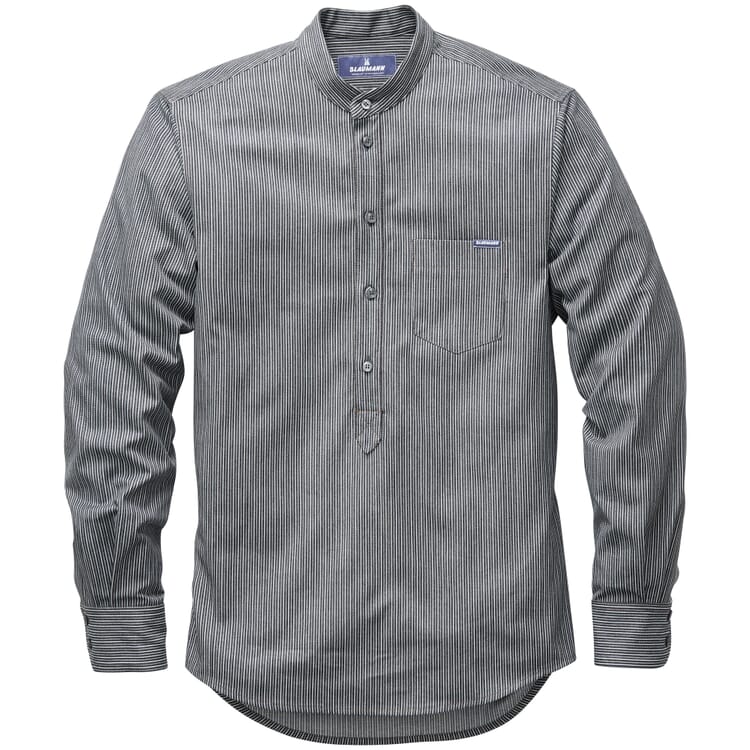 Heren overhemd gestreept, Blauw-Wit