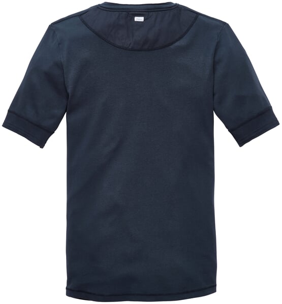Herren-Henley-Shirt Halbarm Dunkelblau