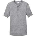 Herren-Henley-Shirt Halbarm Graumelange