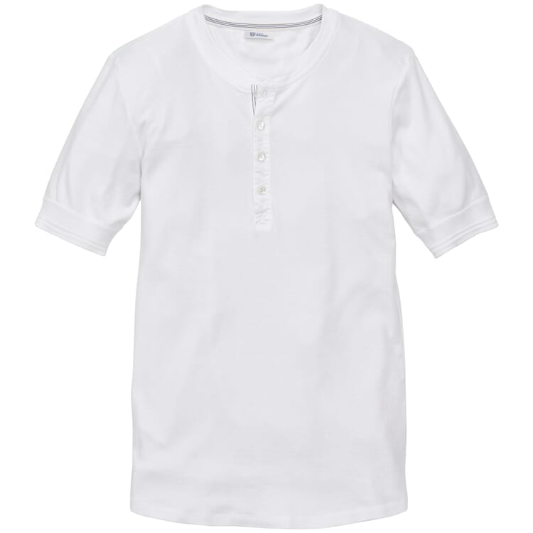 Herren-Henley-Shirt Halbarm, Weiß