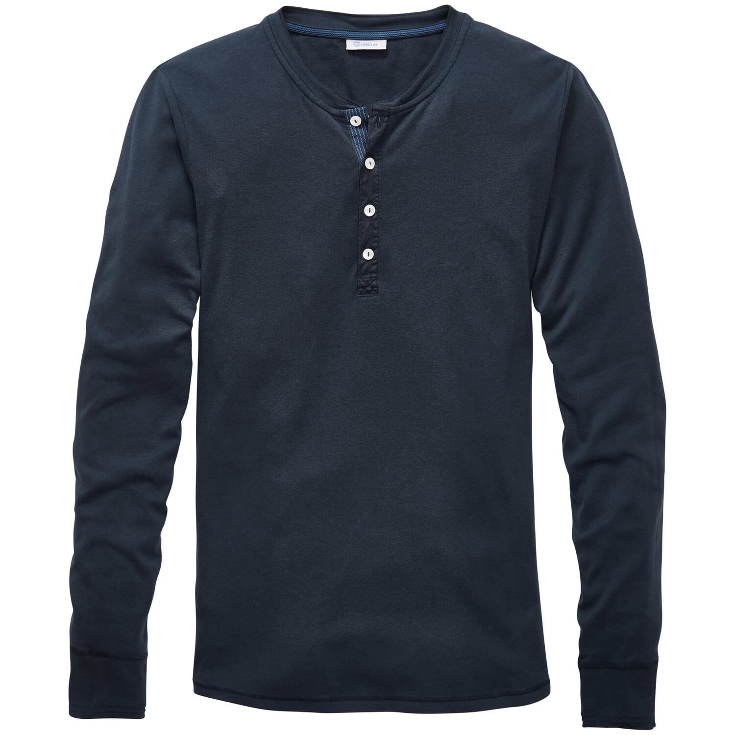 Schiesser T Shirt Met Knoopjes Heren Henley Shirt Lange Mouw