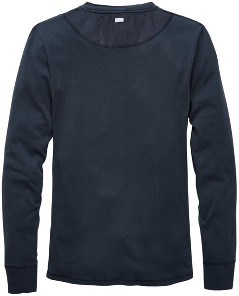 T-shirt Henley homme manches longues Bleu foncé