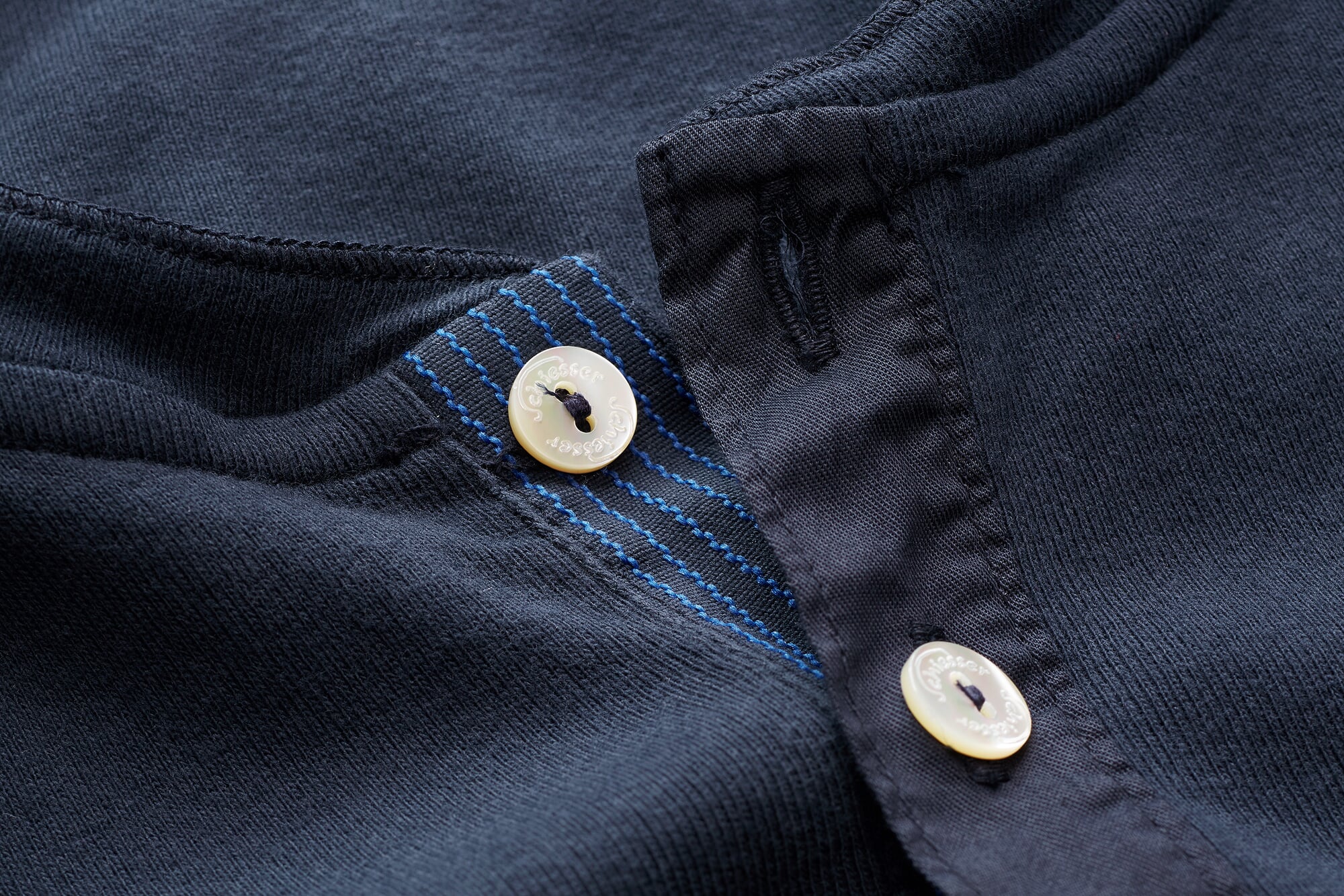 Joli Haut Henley Homme Pretty Green - Coton Rayé Bleu Et Blanc - Manches Longues Taille L