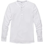 T-shirt Henley homme manches longues Blanc
