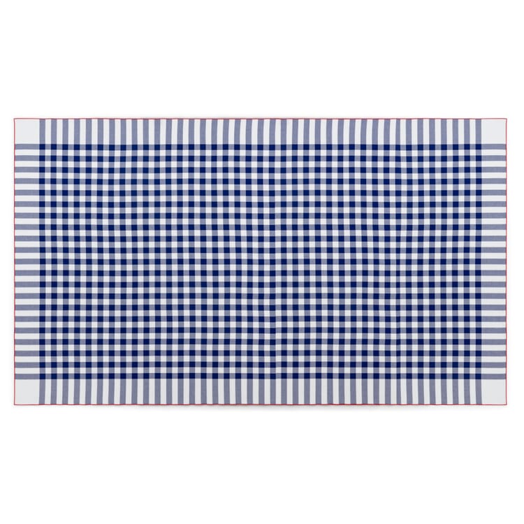 Nappe Élysée bleu-blanc, 150 × 260 cm