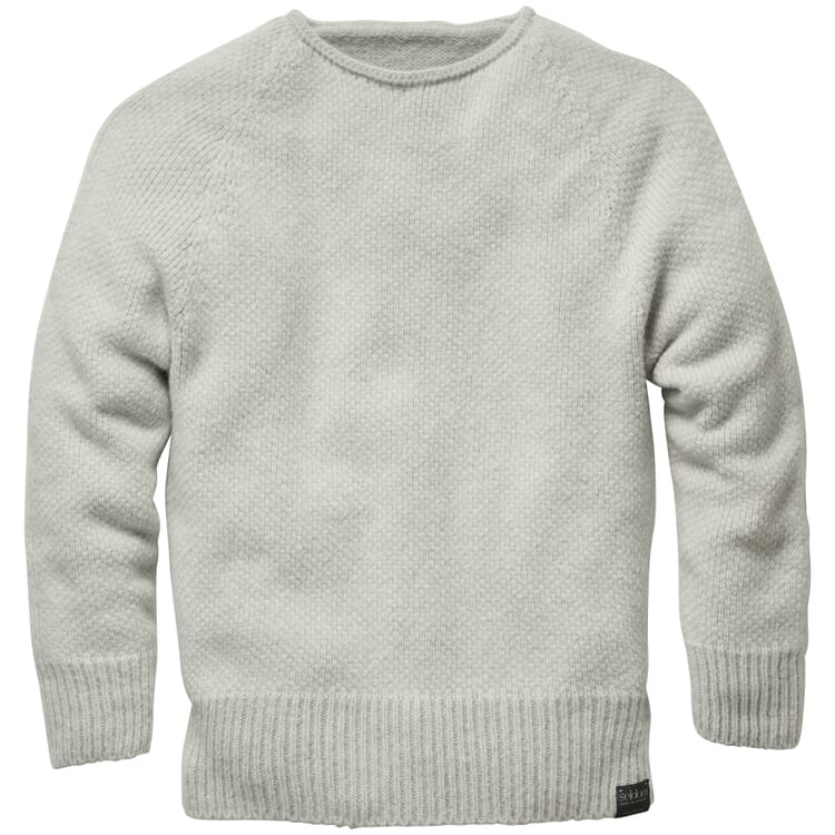 Men's round neck sweater, Light gray